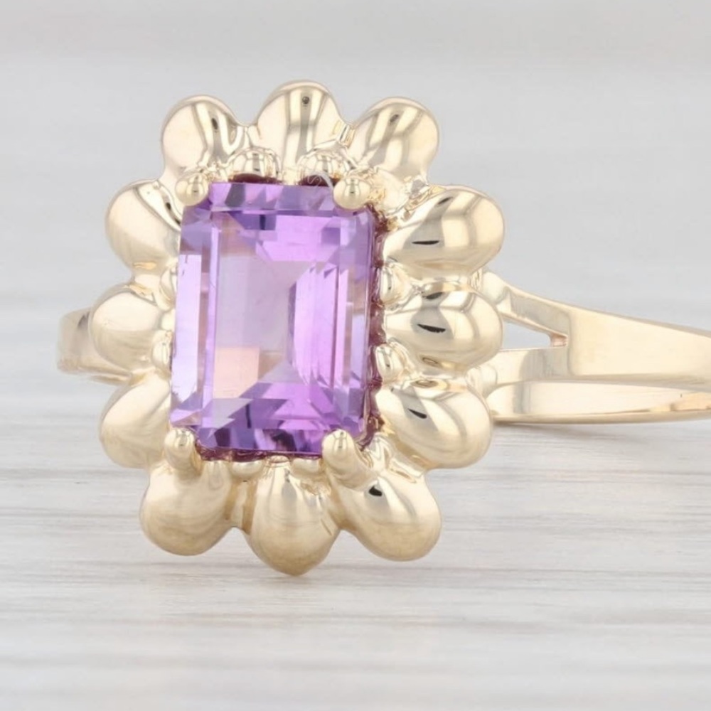 Vintage 10 Kt Gold Amethyst Ring